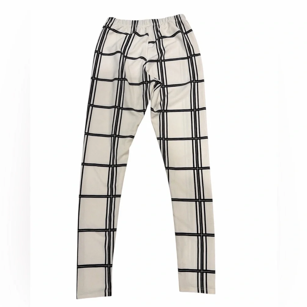 Dolce Bianca Size Small Black and White Checkered Textured Leggings